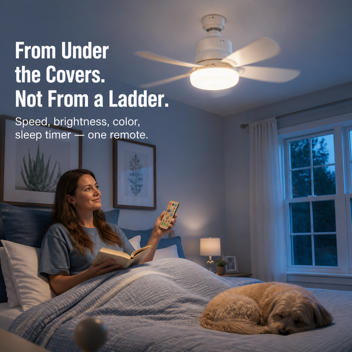 Screw-In Ceiling Fan Light | 3 Fan Speeds, 3 LED Colour Temps | Fits Standard E26/E27 Socket, No Wiring Required