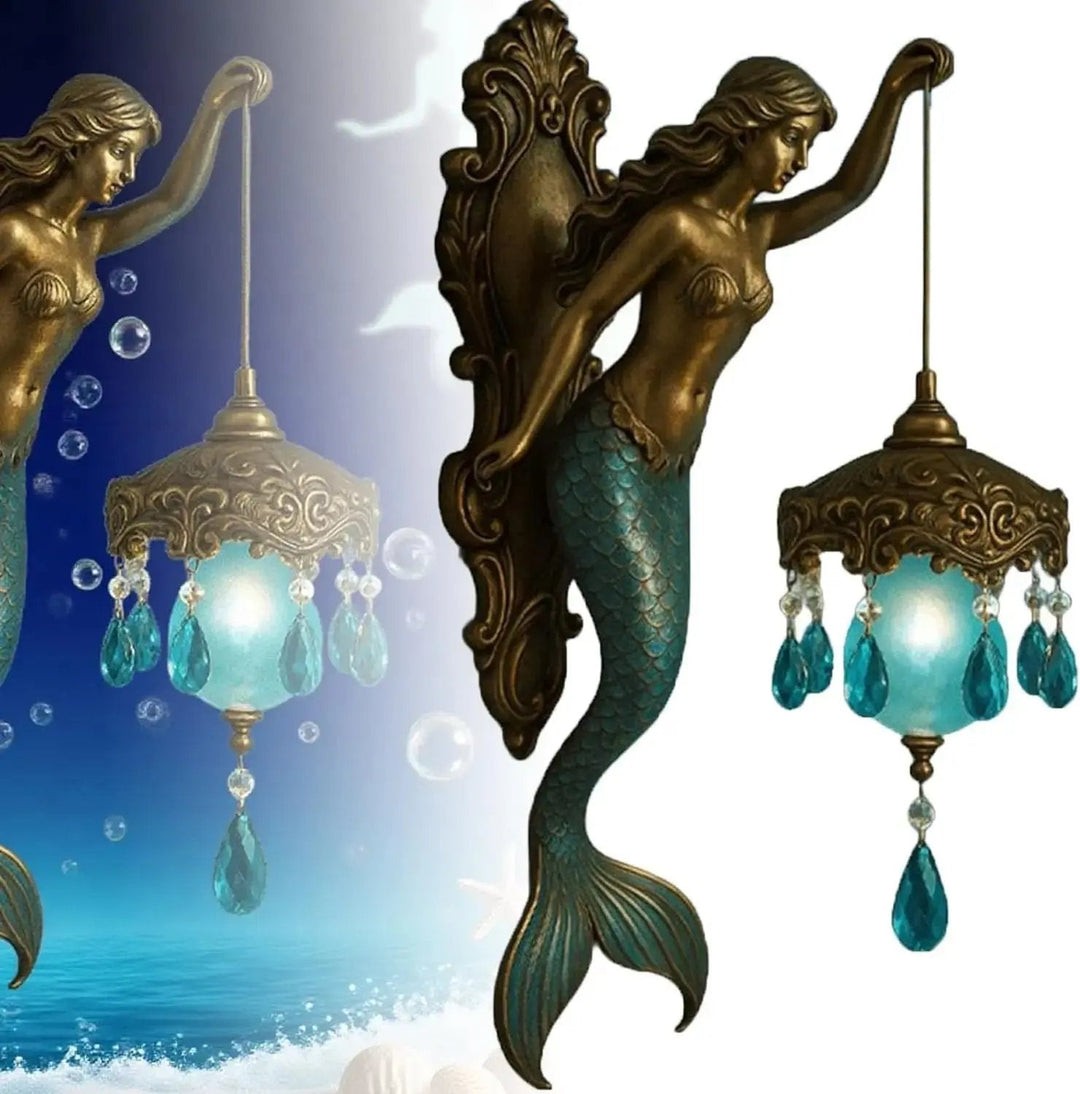 Sculptural Wall Light, Resin 20 x 10 cm | Antique Bronze &amp; Turquoise Scale Finish | Battery-Powered LED, Baroque Ornamentation