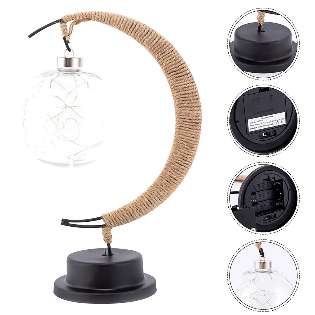 Moon Table Lamp LED 27 cm | Golden Shimmer, Cosmic Purple, Galaxy Blue | Battery-Powered, No Cables, Warm White Glow 17