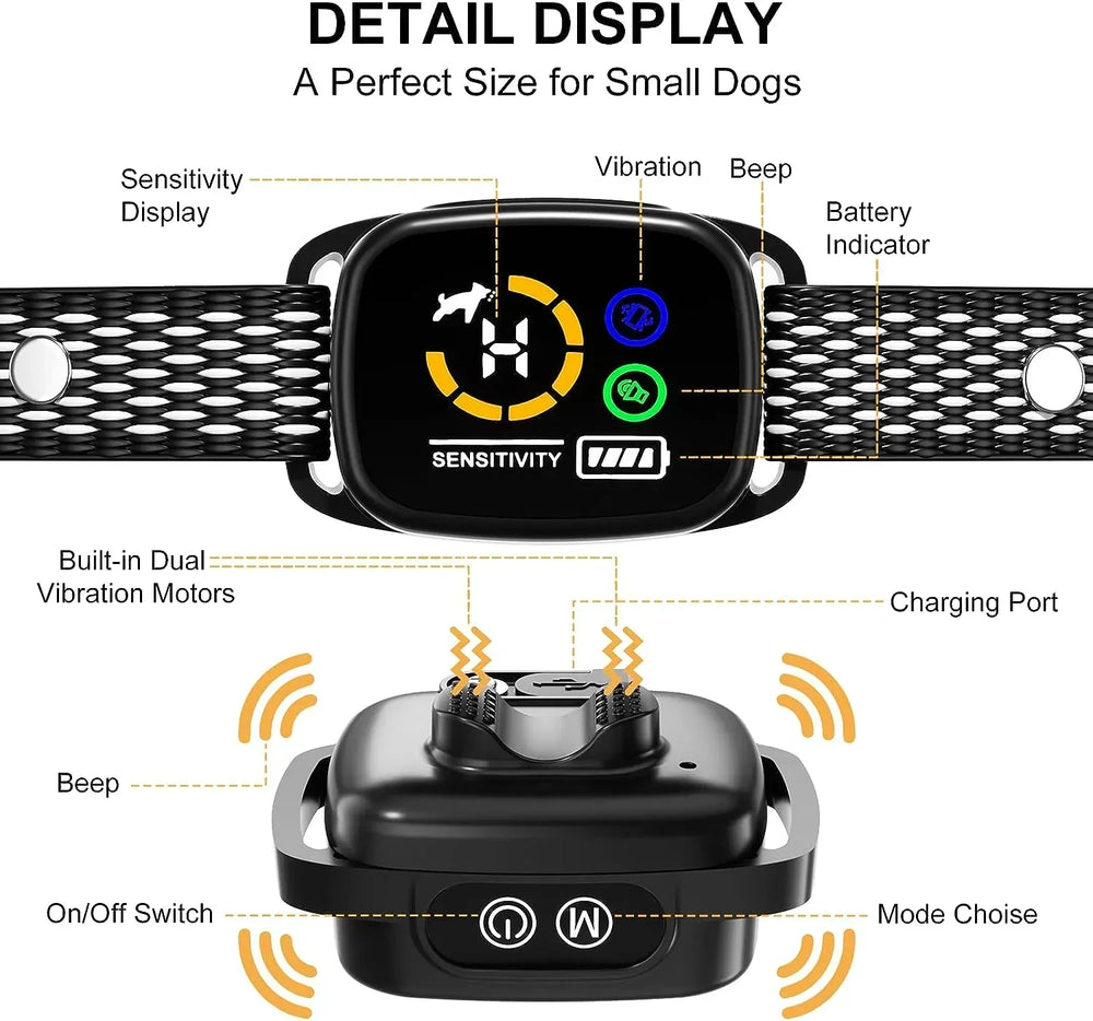Bark Control Smart Collar Rust | Adjustable Sensitivity for Small Dogs | Rechargeable Battery, Comfortable Fit, Neck 20-51 cm 2
