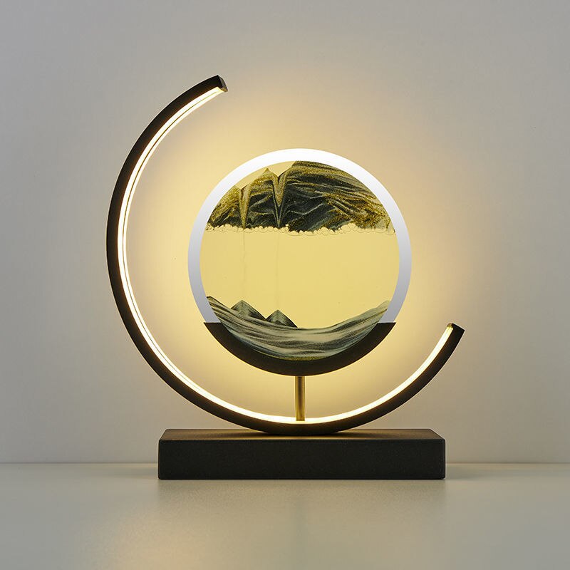 LED Sand Art Lamp Dimmable Glass Metal Night Light with Adjustable Brightness 10