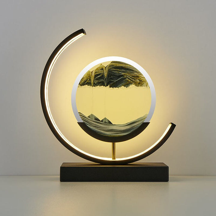LED Sand Art Lamp Dimmable Glass Metal Night Light with Adjustable Brightness 10
