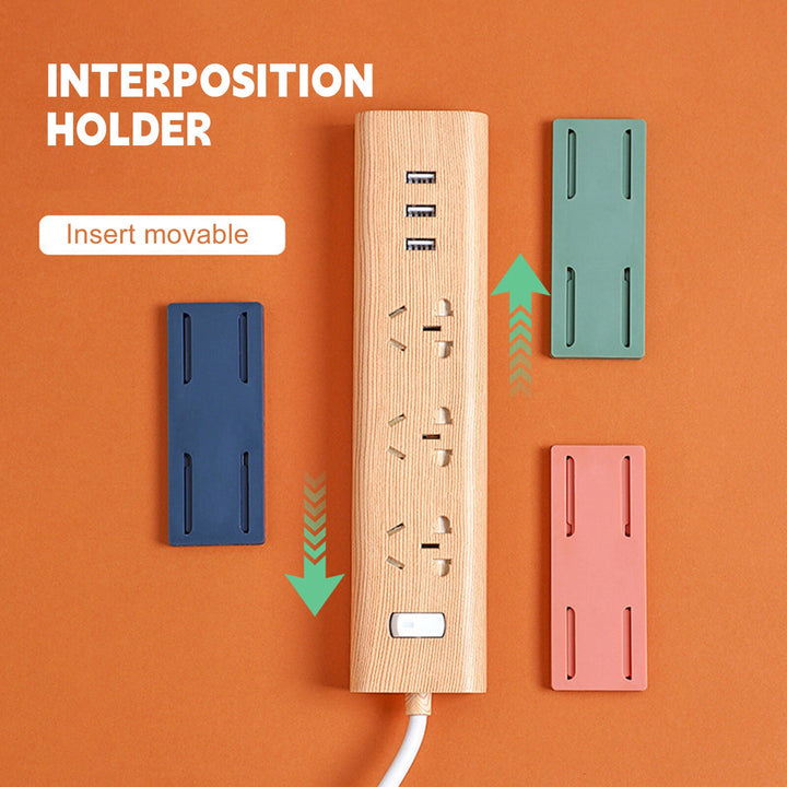 Self-Adhesive Socket Holder Punch-Free Wall Mount Panel