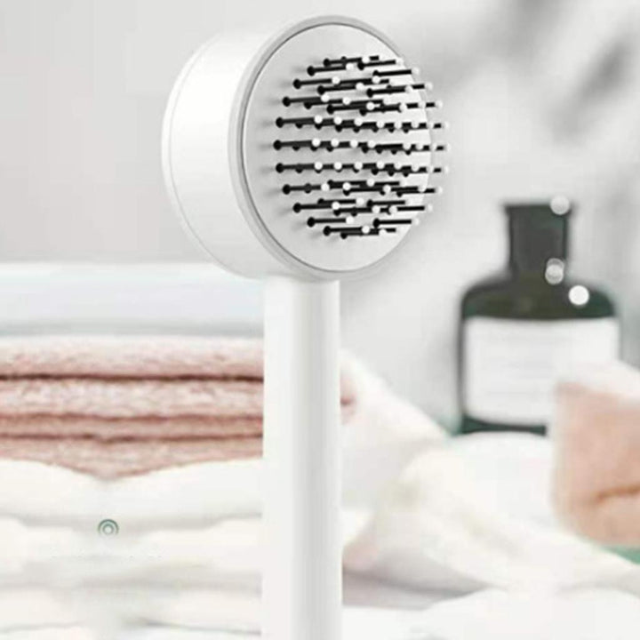 Self-Cleaning Massage Hairbrush | Cushioned Retracting Head