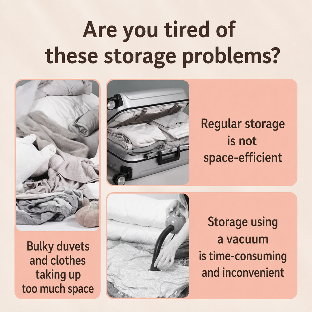 Self-Compression Storage Bags | Press Down Valve, Handle