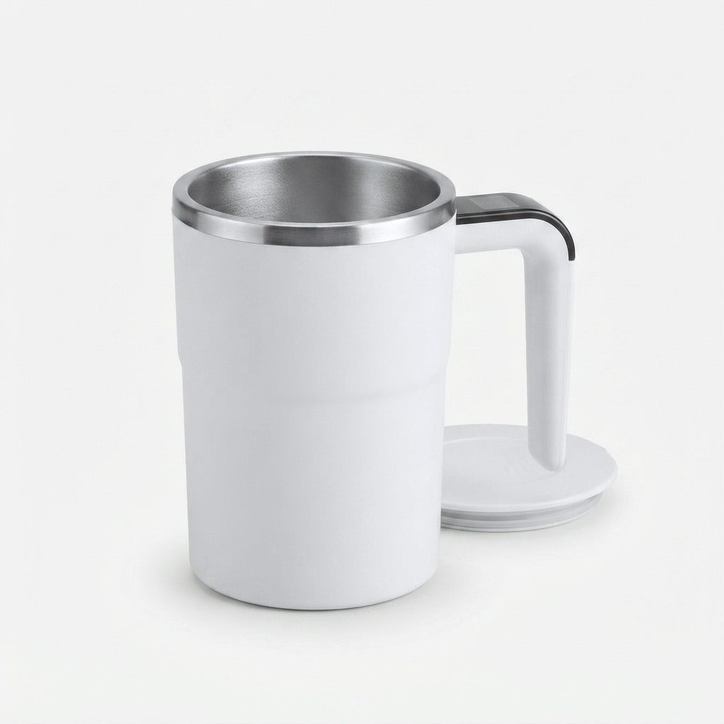 Self-Stirring Coffee Cup Zorenza | LED Temperature Display | 380 ml USB Rechargeable Stainless Steel Mug for Home Office