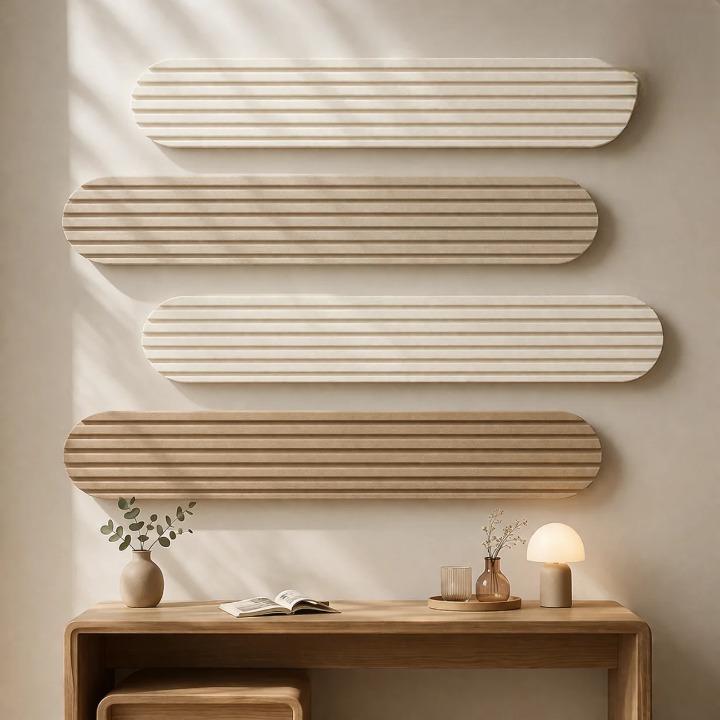 Self-Adhesive Pinboard Panels | Fluted No Drill Wall Set
