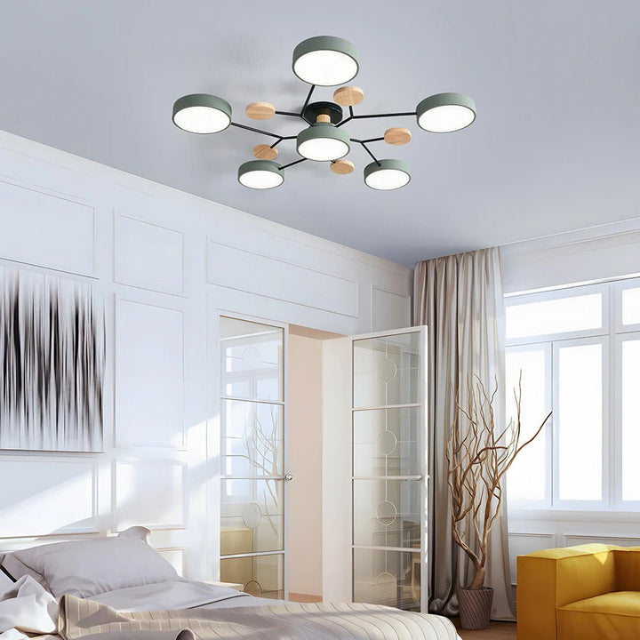 Semi-Flush Chandelier Ceiling Light, Iron &amp; Acrylic, Ø 85–94 cm | 4 Colours, 4-7 Lights | Warm/White/Colour-Change LED