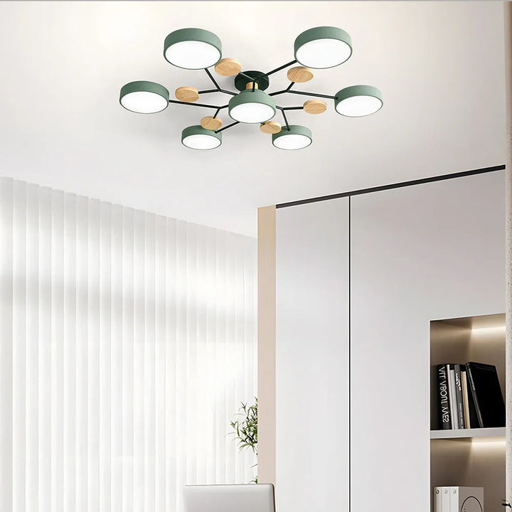 Semi-Flush Chandelier Ceiling Light, Iron &amp; Acrylic, Ø 85–94 cm | 4 Colours, 4-7 Lights | Warm/White/Colour-Change LED