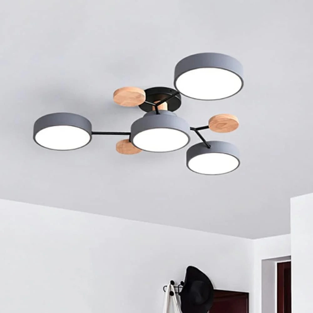Semi-Flush Chandelier Ceiling Light, Iron &amp; Acrylic, Ø 85–94 cm | 4 Colours, 4-7 Lights | Warm/White/Colour-Change LED