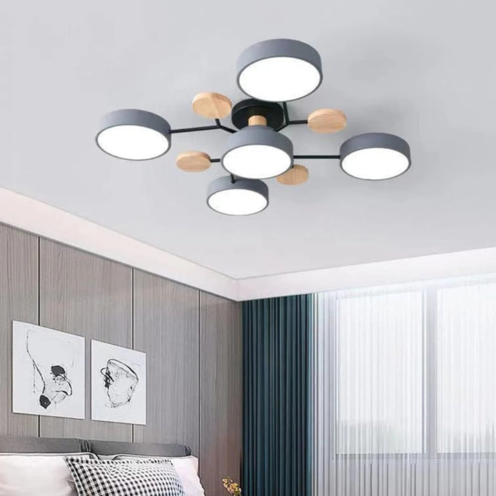 Semi-Flush Chandelier Ceiling Light, Iron &amp; Acrylic, Ø 85–94 cm | 4 Colours, 4-7 Lights | Warm/White/Colour-Change LED