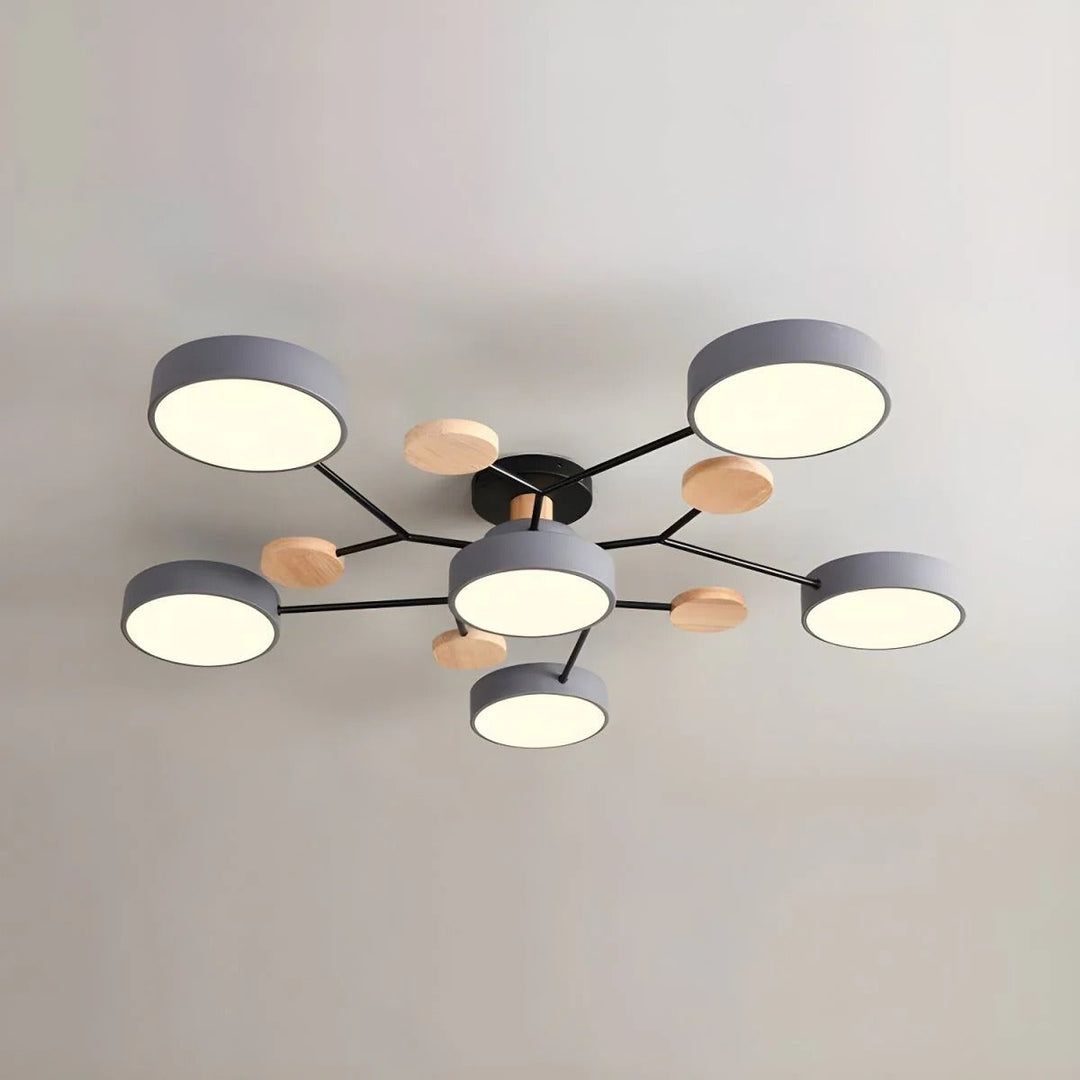 Semi-Flush Chandelier Ceiling Light, Iron &amp; Acrylic, Ø 85–94 cm | 4 Colours, 4-7 Lights | Warm/White/Colour-Change LED