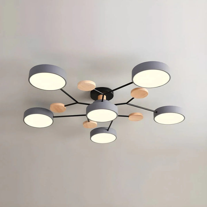 Semi-Flush Chandelier Ceiling Light, Iron &amp; Acrylic, Ø 85–94 cm | 4 Colours, 4-7 Lights | Warm/White/Colour-Change LED