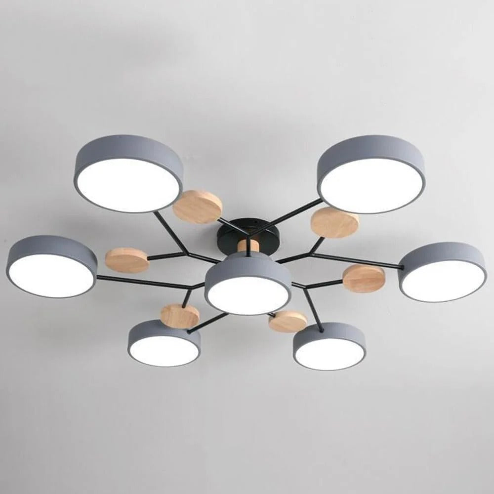 Semi-Flush Chandelier Ceiling Light, Iron &amp; Acrylic, Ø 85–94 cm | 4 Colours, 4-7 Lights | Warm/White/Colour-Change LED