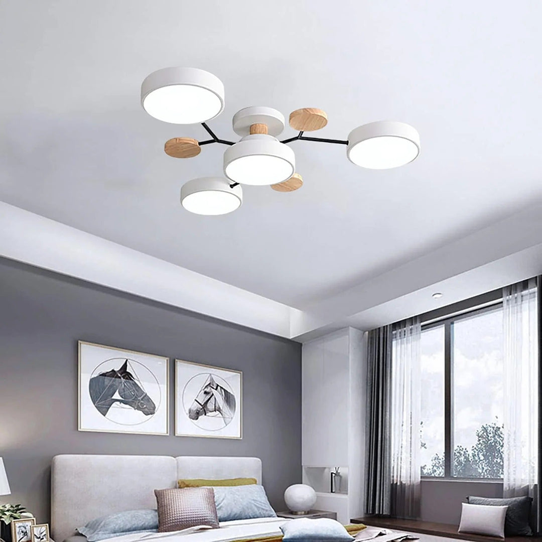 Semi-Flush Chandelier Ceiling Light, Iron &amp; Acrylic, Ø 85–94 cm | 4 Colours, 4-7 Lights | Warm/White/Colour-Change LED