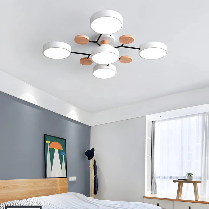 Semi-Flush Chandelier Ceiling Light, Iron &amp; Acrylic, Ø 85–94 cm | 4 Colours, 4-7 Lights | Warm/White/Colour-Change LED