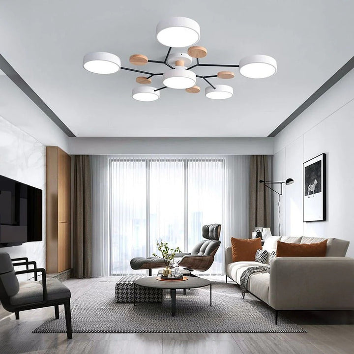 Semi-Flush Chandelier Ceiling Light, Iron &amp; Acrylic, Ø 85–94 cm | 4 Colours, 4-7 Lights | Warm/White/Colour-Change LED