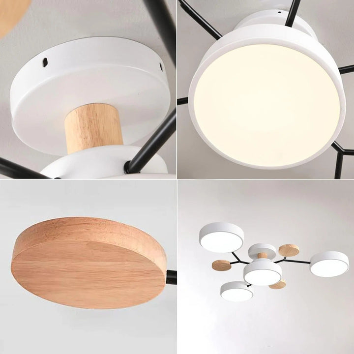 Semi-Flush Chandelier Ceiling Light, Iron &amp; Acrylic, Ø 85–94 cm | 4 Colours, 4-7 Lights | Warm/White/Colour-Change LED
