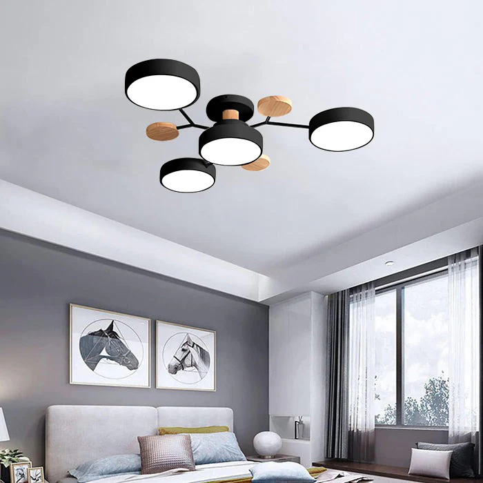 Semi-Flush Chandelier Ceiling Light, Iron &amp; Acrylic, Ø 85–94 cm | 4 Colours, 4-7 Lights | Warm/White/Colour-Change LED