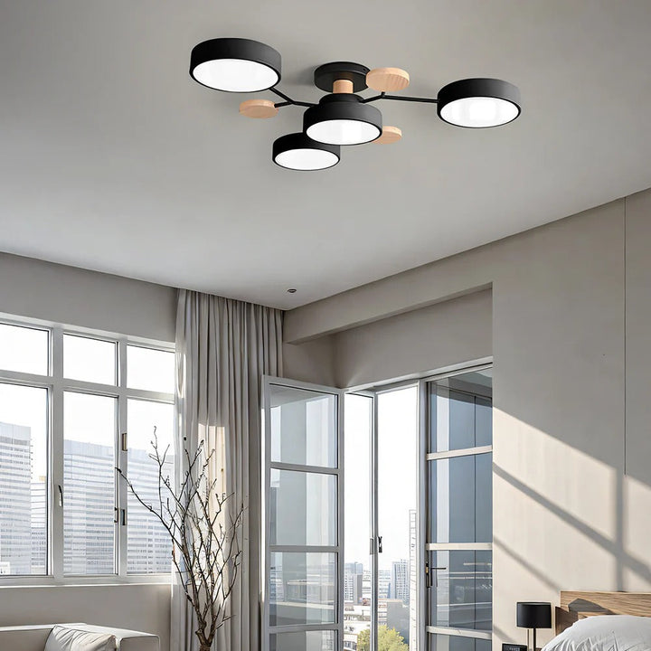 Semi-Flush Chandelier Ceiling Light, Iron &amp; Acrylic, Ø 85–94 cm | 4 Colours, 4-7 Lights | Warm/White/Colour-Change LED