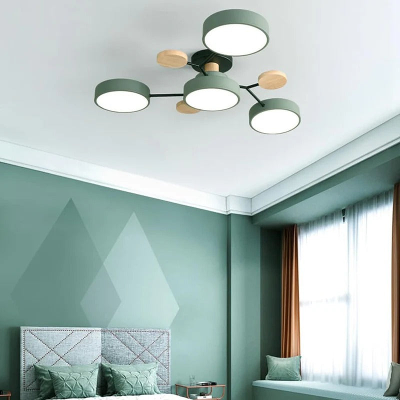 Semi-Flush Chandelier Ceiling Light, Iron &amp; Acrylic, Ø 85–94 cm | 4 Colours, 4-7 Lights | Warm/White/Colour-Change LED