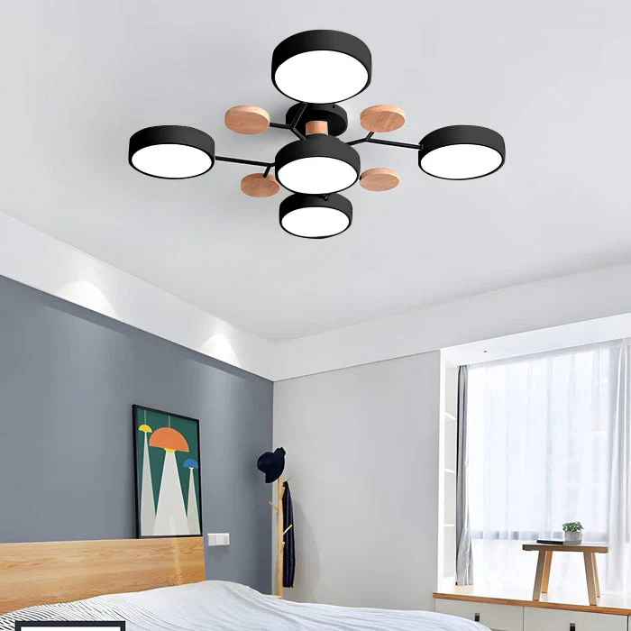 Semi-Flush Chandelier Ceiling Light, Iron &amp; Acrylic, Ø 85–94 cm | 4 Colours, 4-7 Lights | Warm/White/Colour-Change LED