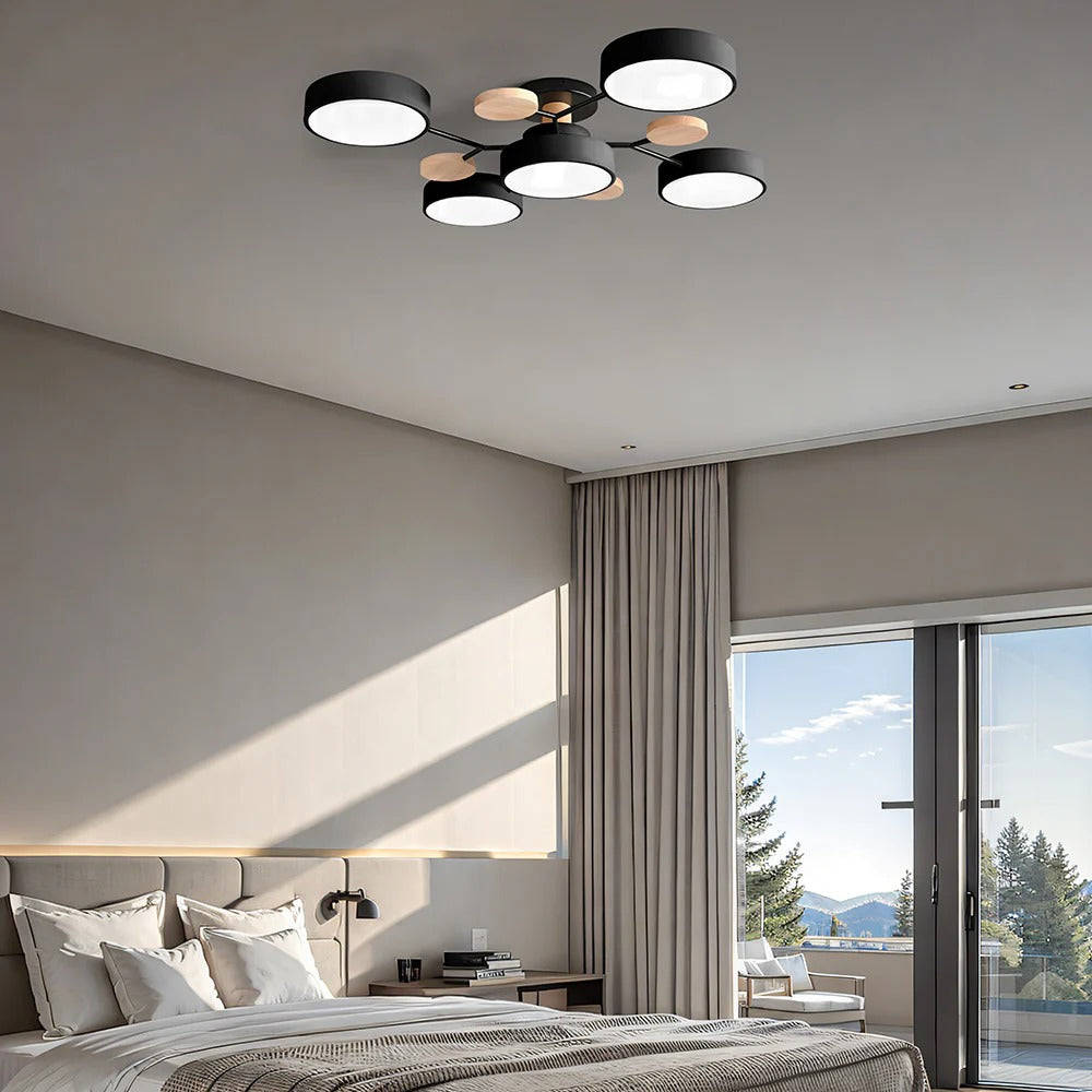 Semi-Flush Chandelier Ceiling Light, Iron &amp; Acrylic, Ø 85–94 cm | 4 Colours, 4-7 Lights | Warm/White/Colour-Change LED