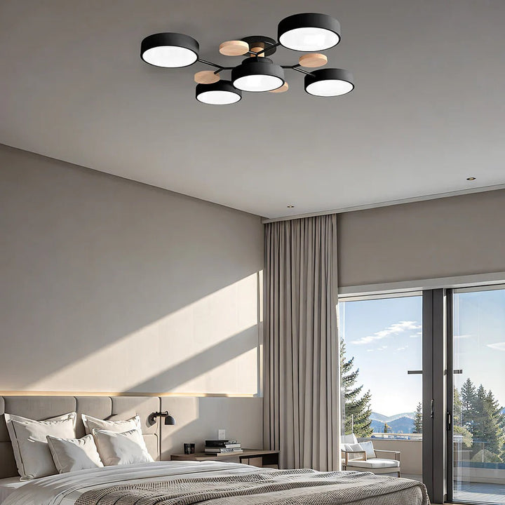 Semi-Flush Chandelier Ceiling Light, Iron &amp; Acrylic, Ø 85–94 cm | 4 Colours, 4-7 Lights | Warm/White/Colour-Change LED