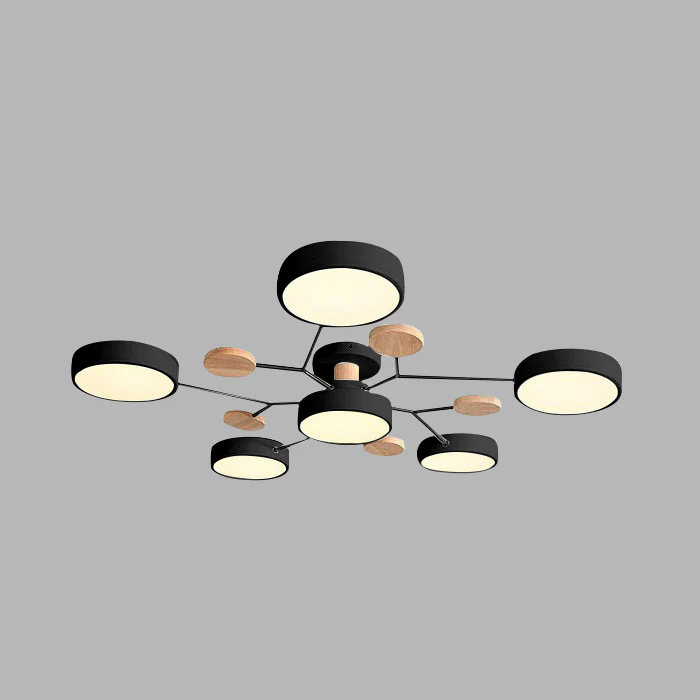 Semi-Flush Chandelier Ceiling Light, Iron &amp; Acrylic, Ø 85–94 cm | 4 Colours, 4-7 Lights | Warm/White/Colour-Change LED