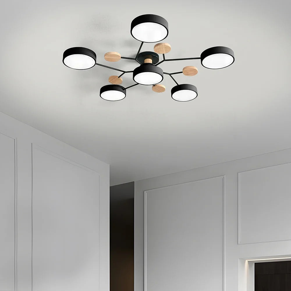 Semi-Flush Chandelier Ceiling Light, Iron &amp; Acrylic, Ø 85–94 cm | 4 Colours, 4-7 Lights | Warm/White/Colour-Change LED