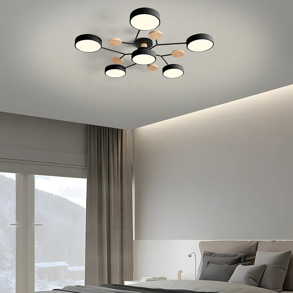 Semi-Flush Chandelier Ceiling Light, Iron &amp; Acrylic, Ø 85–94 cm | 4 Colours, 4-7 Lights | Warm/White/Colour-Change LED