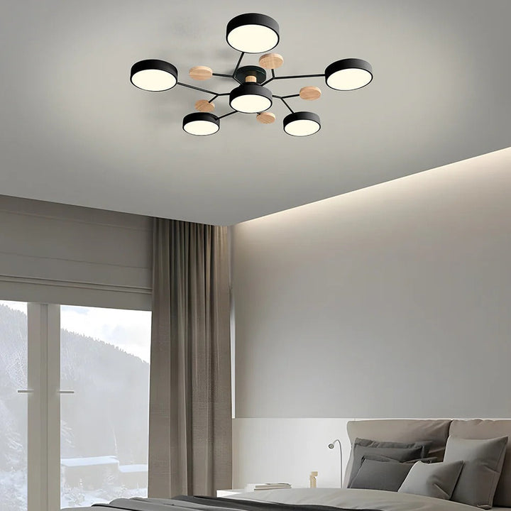 Semi-Flush Chandelier Ceiling Light, Iron &amp; Acrylic, Ø 85–94 cm | 4 Colours, 4-7 Lights | Warm/White/Colour-Change LED