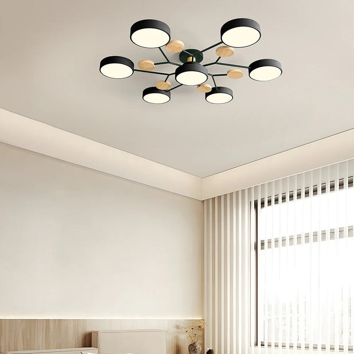 Semi-Flush Chandelier Ceiling Light, Iron &amp; Acrylic, Ø 85–94 cm | 4 Colours, 4-7 Lights | Warm/White/Colour-Change LED