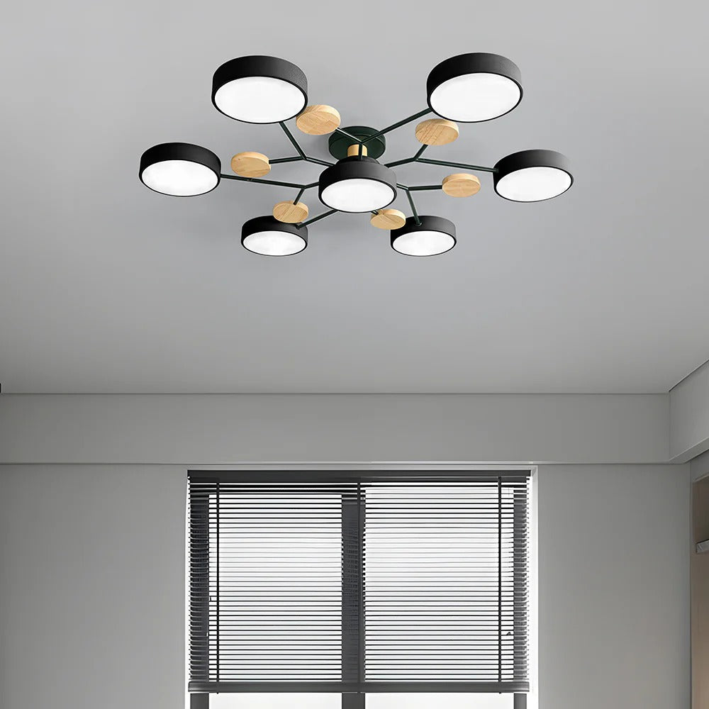 Semi-Flush Chandelier Ceiling Light, Iron &amp; Acrylic, Ø 85–94 cm | 4 Colours, 4-7 Lights | Warm/White/Colour-Change LED
