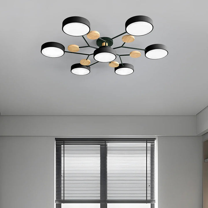 Semi-Flush Chandelier Ceiling Light, Iron &amp; Acrylic, Ø 85–94 cm | 4 Colours, 4-7 Lights | Warm/White/Colour-Change LED