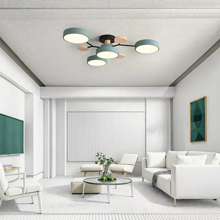 Semi-Flush Chandelier Ceiling Light, Iron &amp; Acrylic, Ø 85–94 cm | 4 Colours, 4-7 Lights | Warm/White/Colour-Change LED