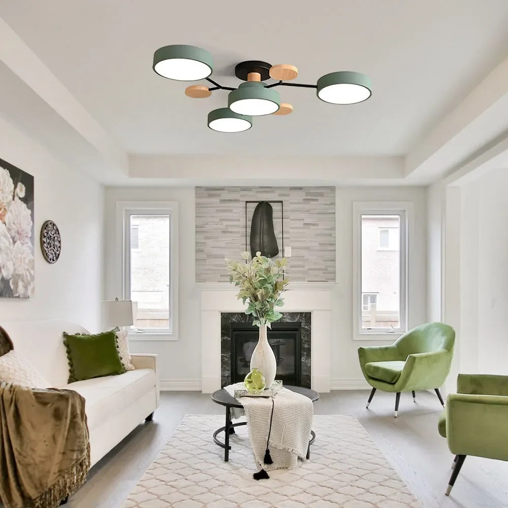 Semi-Flush Chandelier Ceiling Light, Iron &amp; Acrylic, Ø 85–94 cm | 4 Colours, 4-7 Lights | Warm/White/Colour-Change LED