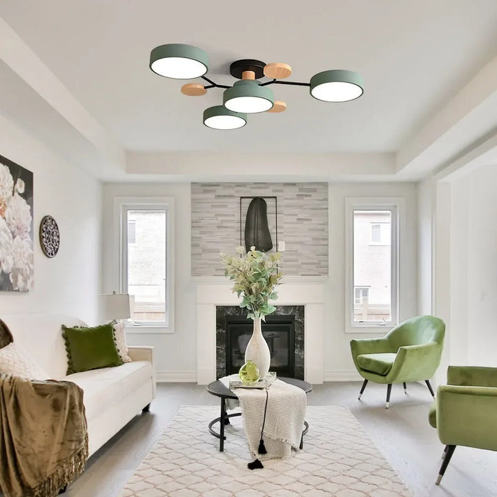 Semi-Flush Chandelier Ceiling Light, Iron &amp; Acrylic, Ø 85–94 cm | 4 Colours, 4-7 Lights | Warm/White/Colour-Change LED