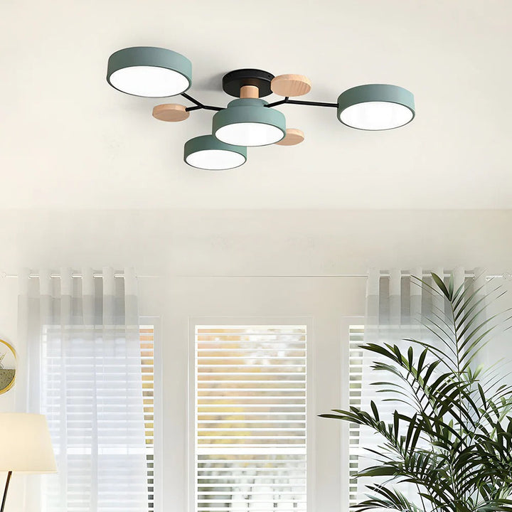 Semi-Flush Chandelier Ceiling Light, Iron &amp; Acrylic, Ø 85–94 cm | 4 Colours, 4-7 Lights | Warm/White/Colour-Change LED