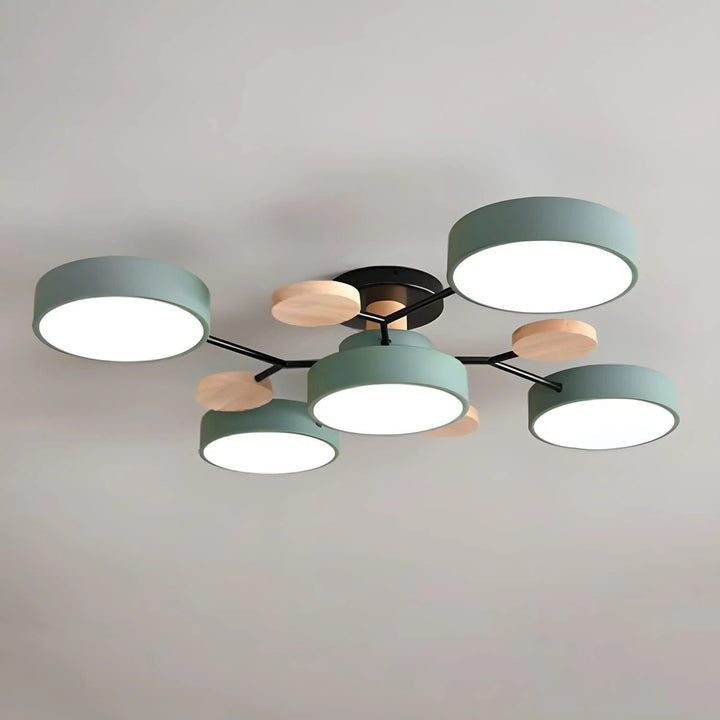 Semi-Flush Chandelier Ceiling Light, Iron &amp; Acrylic, Ø 85–94 cm | 4 Colours, 4-7 Lights | Warm/White/Colour-Change LED