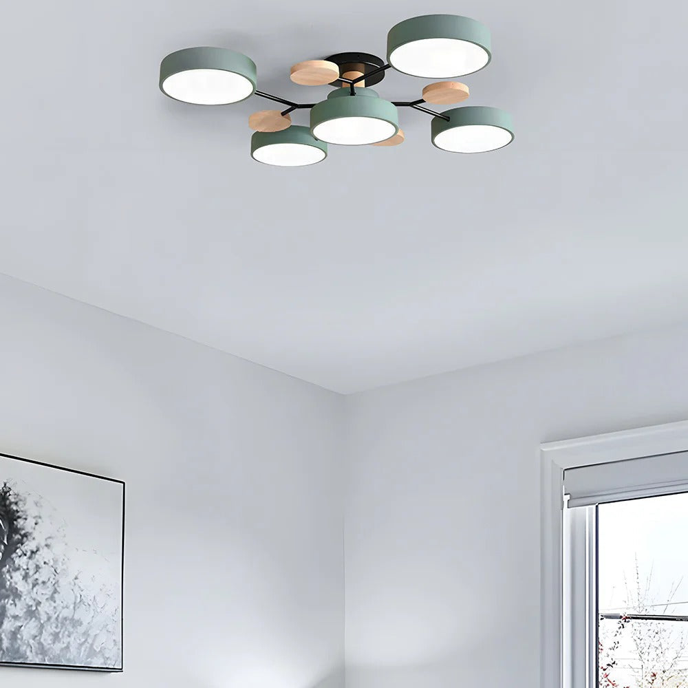Semi-Flush Chandelier Ceiling Light, Iron &amp; Acrylic, Ø 85–94 cm | 4 Colours, 4-7 Lights | Warm/White/Colour-Change LED