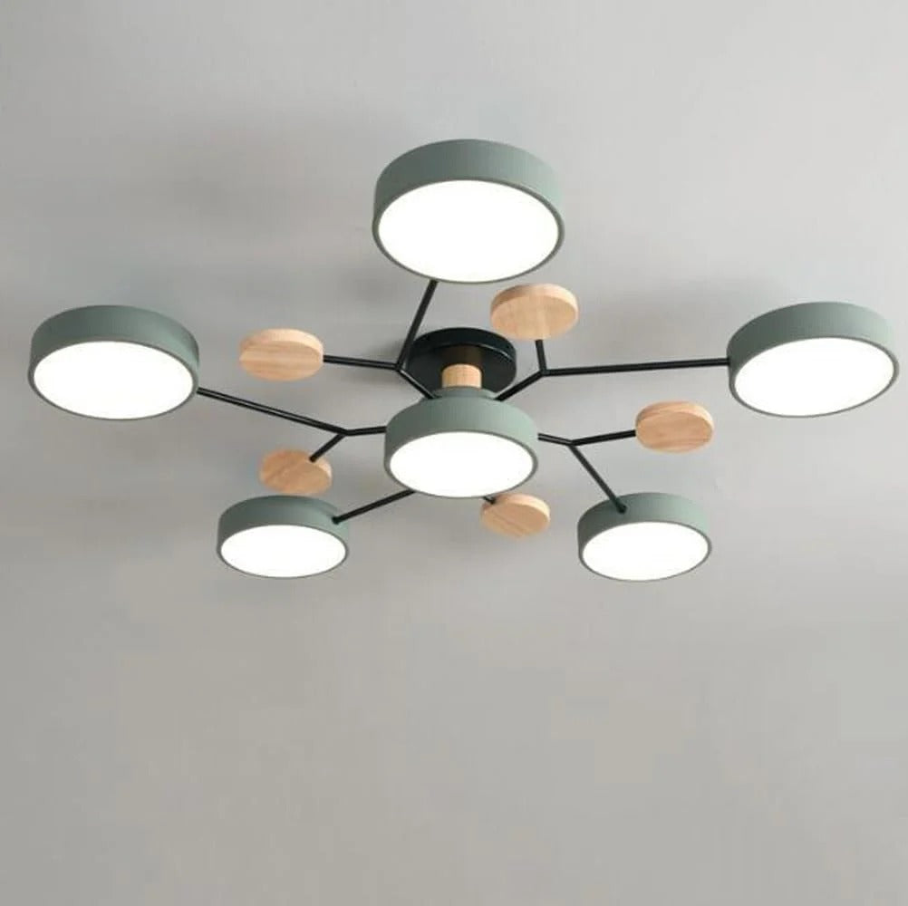 Semi-Flush Chandelier Ceiling Light, Iron &amp; Acrylic, Ø 85–94 cm | 4 Colours, 4-7 Lights | Warm/White/Colour-Change LED