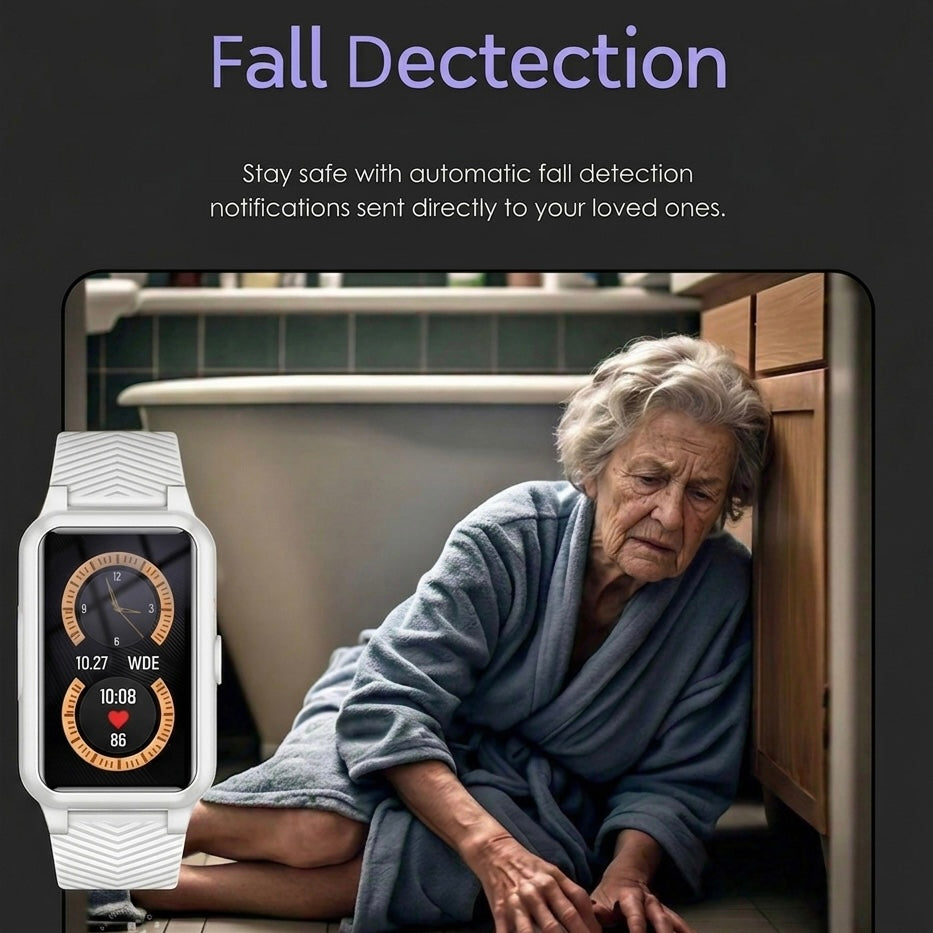 Senior Safety Smartwatch | 4G GPS | Fall Detection | SOS Alert | IP67 | Medication Reminders