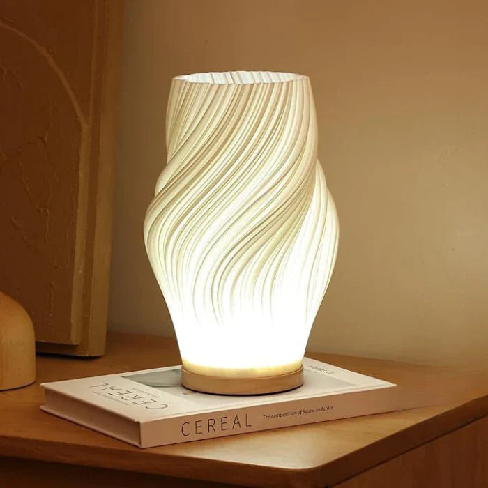 SereneWavecrest | Elegant Dimmable LED Table Lamp for Modern Interiors 0