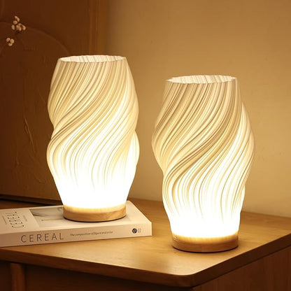 SereneWavecrest | Elegant Dimmable LED Table Lamp for Modern Interiors 1