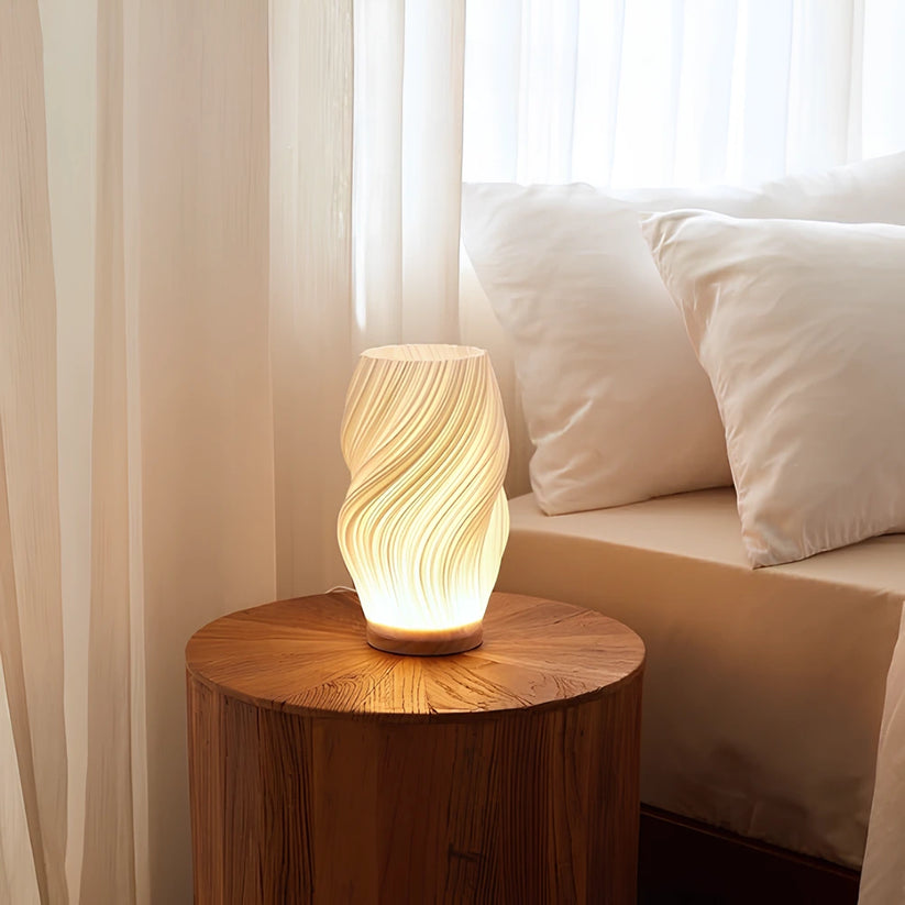 SereneWavecrest | Elegant Dimmable LED Table Lamp for Modern Interiors 2