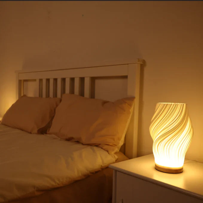 SereneWavecrest | Elegant Dimmable LED Table Lamp for Modern Interiors 4