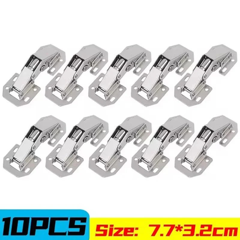 Set of 10 Soft-Close Cabinet Hinges Hydraulic 90-Degree