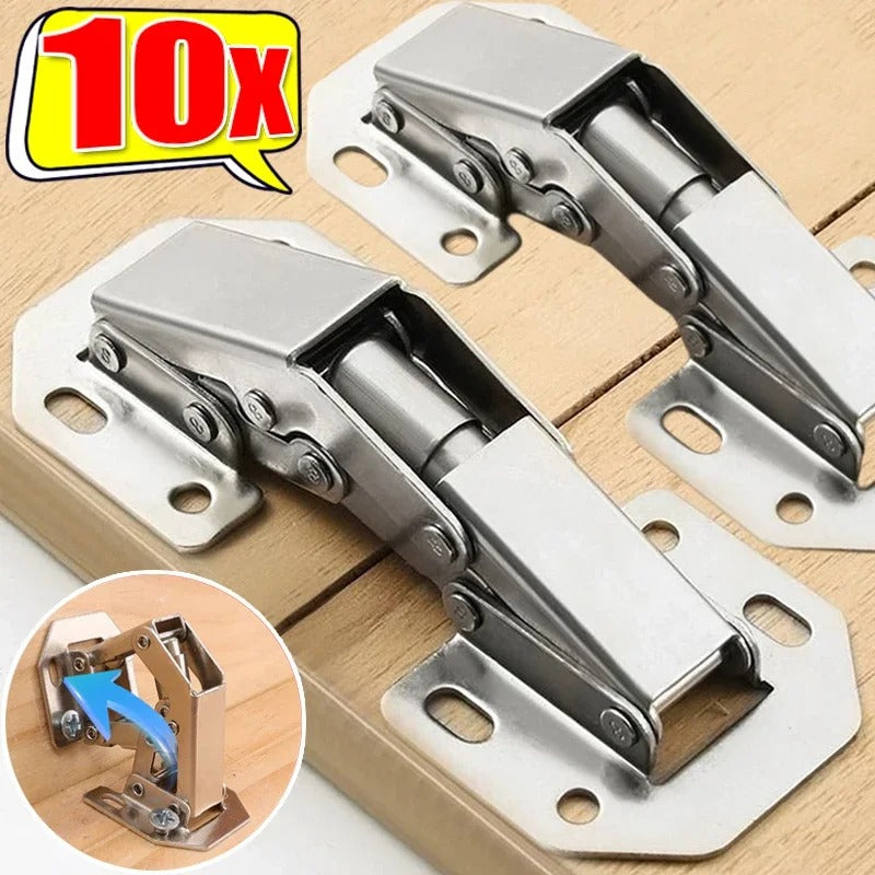 Set of 10 Soft-Close Cabinet Hinges Hydraulic 90-Degree