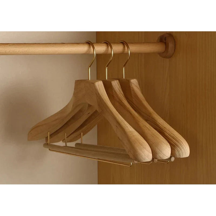 Set of 2 Wide Shoulder Suit Hangers with Trouser Bar